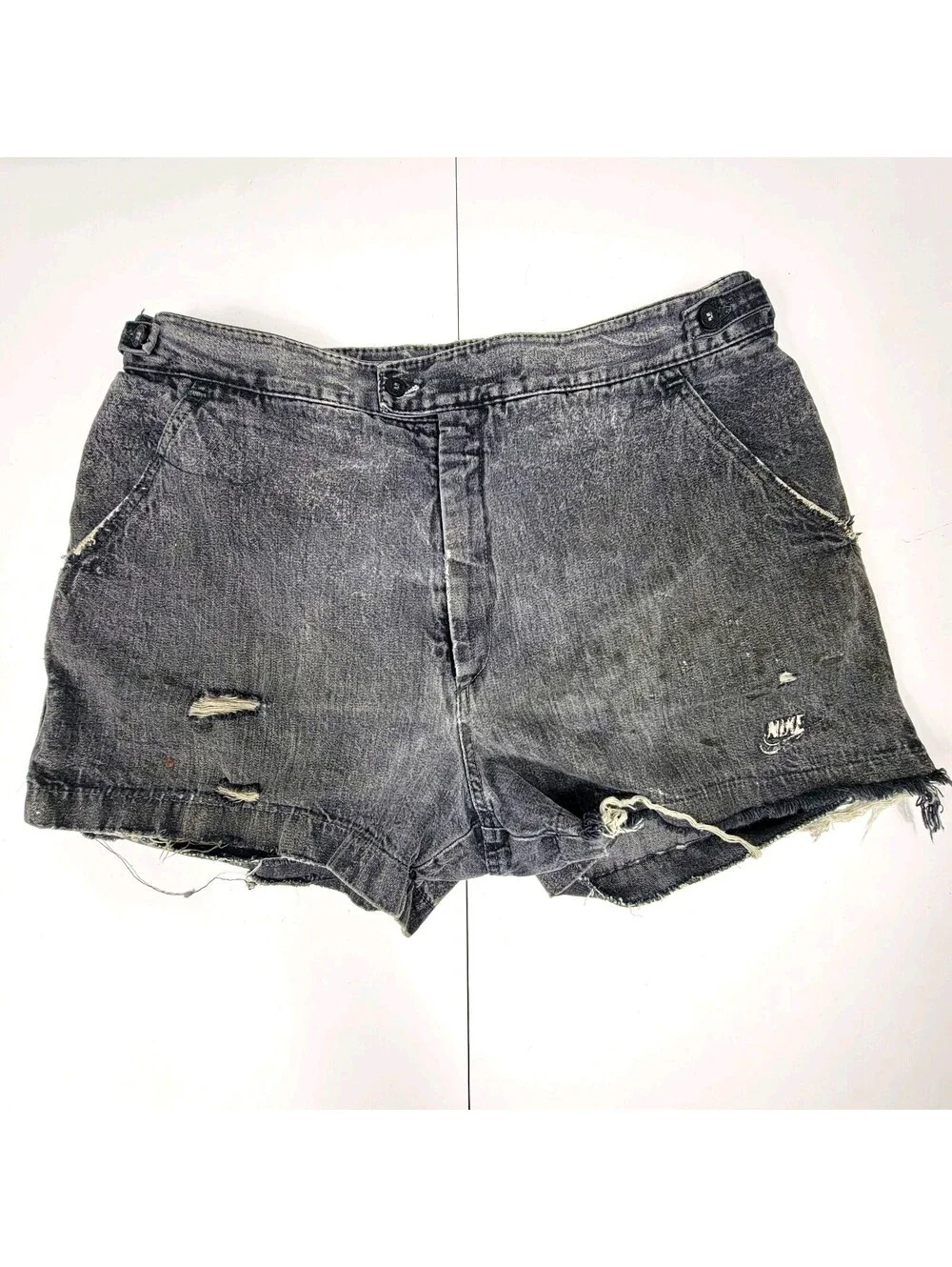 Vintage Nike Challenge Court Denim Shorts 90s Andre Agassi Tennis Acid Wash Wear